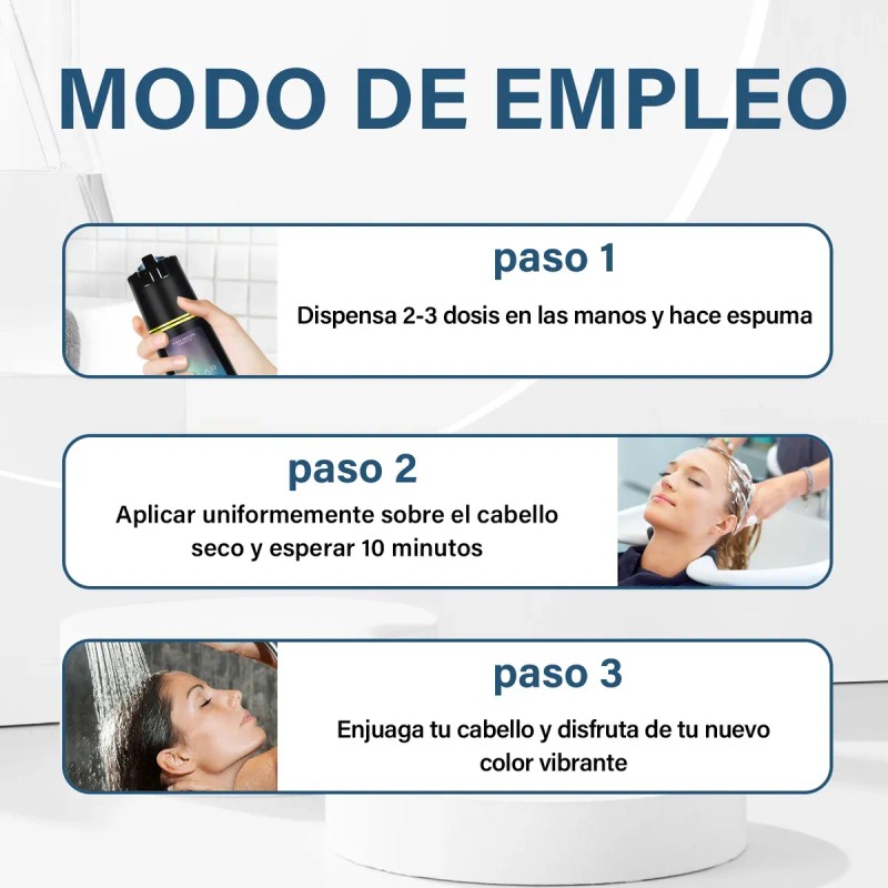 Shampoo Tinte Instantáneo Cubre Canas Natural Fácil 200ml