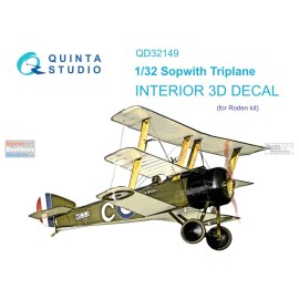 Quinta Studio QTSQD32149 1:32 Quinta Studio Interior 3D Decal - Sopwith Triplane (ROD kit)