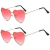 TRIXES 2PC Pack Pink Shade Heart Sunglasses - Fancy Dress