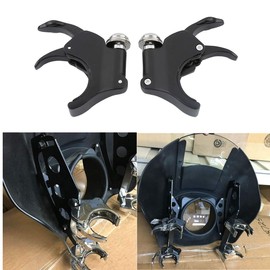 TCT-MT 49mm Detachable Windshield Clamps For Harley 2016-later XL1200X and 2006-later Dyna Models; 2002-2010 VRSCA VRSCAW, 2004-2005 VRSCB, 2007 VRSCX Black