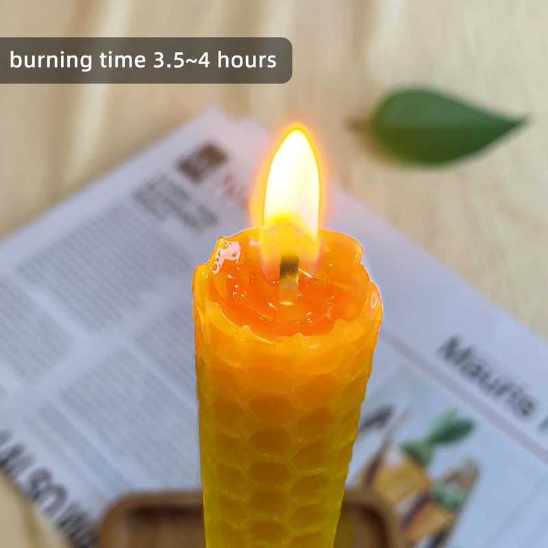 Lacaser Beeswax Taper Candles 8 Pack, 9“ Long Candles for