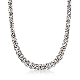 Ross-Simons Sterling Silver Graduated Byzantine Necklace. 16 inches