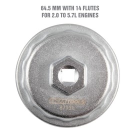 OEMTOOLS 87131 64.5 mm 14 Flute Oil Filter Wrench, Oil Filter Cap Wrench for 2.0 to 5.7L Engines, For Use with Toyota, Oil Cap Filter Wrench Prevents Slippage, Easy Cap Release