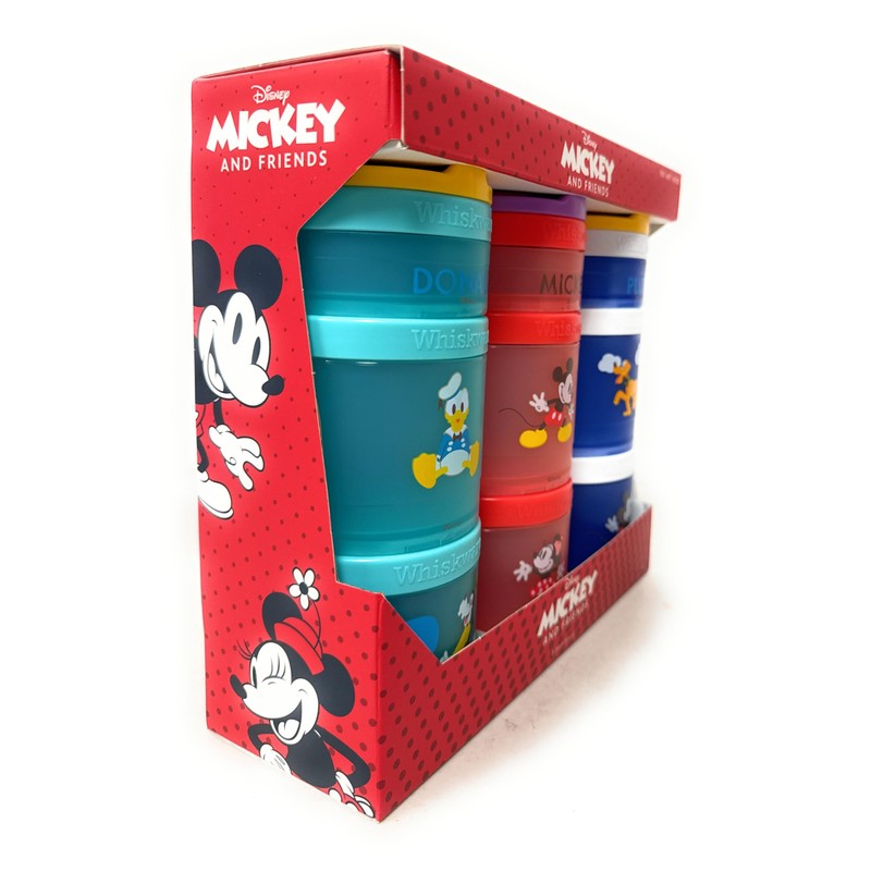 Whiskware Portable Stackable Snack Containers for Kids, Mickey and Friends