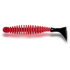 Rhino Premium Salty Paddler Rubber Fish with Slats Sea Fishing Bait Fishing Accessories Made of Eco Friendly Material, Red/Black, 15 cm