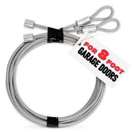Garage Door Cables for 8 ft Door – 9 ft 7 inch Long, Heavy-Duty 304 Steel Galvanized Cables (Pack of 2) | Corrosion-Resistant, Rust-Proof Wire, Durable, Smooth Operation, Easy Installation, Reliable