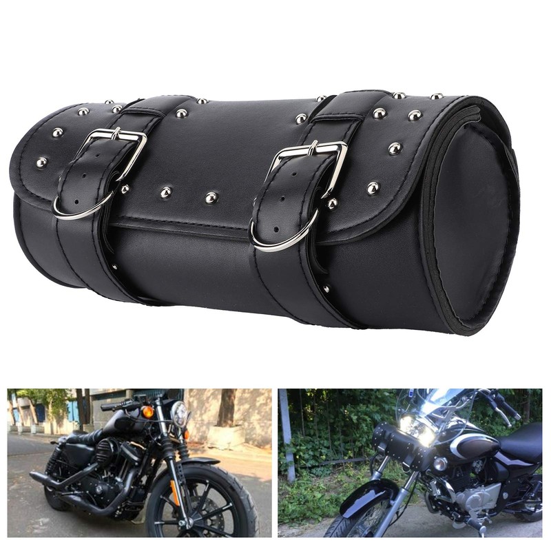 Motorcycle Bag PU Leather Saddle Bag Motorcycle Rolling Luggage Motor