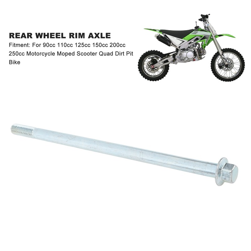 Rear Wheel Rim Axle M10 195mm For 90cc 110cc 125cc