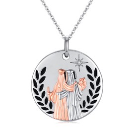 Suiknsn Friendship Compass Necklace for Women 925 Sterling Silver Best Friend Necklace for 2 Back to School Necklace First Day of School Jewelry Graduation Birthday Gifts for Her Daughter Friend