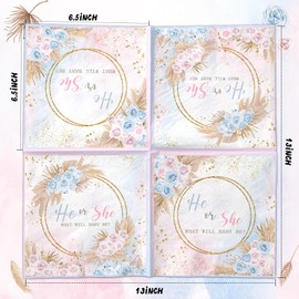 40Pcs Gender Reveal Napkins Baby Shower Party Supplies He or She Gender Reveal Napkins Table Decoration for Baby Birthday Gender Reveal Party Decoration