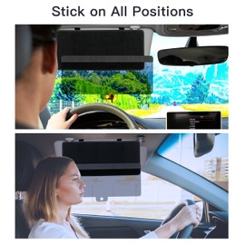 Sun Visor Extender for Car, Upgraded Polarized Car Sun Visor Extender with PC Lens, Velcro Design Convenient Adjustment Position, Filtering Glare, UV Rays for Safe Driving, Universal for Car, SUV