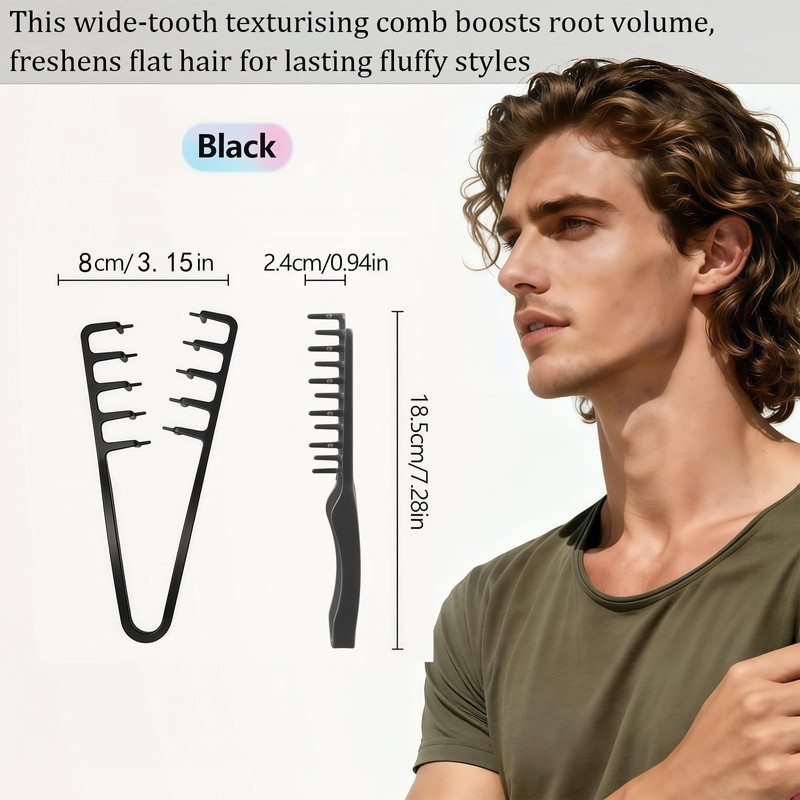 Texture Comb for Men, Styling Comb for Hair, Wide Tooth