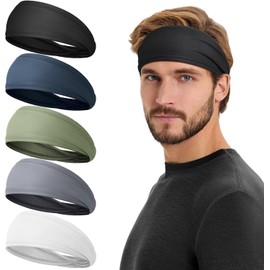 Sports Headbands for Men, Moisture Wicking Workout Headband, Sweatband Headbands Running, Cycling,Basketball, Yoga, Football, Unisex