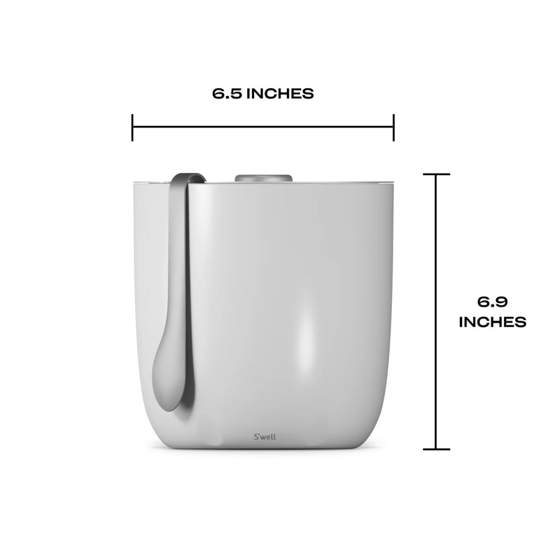 S'well Ice Bucket with Tongs, 68 oz, Angel Food