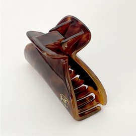 Hel France Hair Clip, Fashionable, Hair Clip, Anti-Slip, Secure, Clip, Barrette, Hair Clip, Simple, Fashionable (Brown, Medium, Medium)