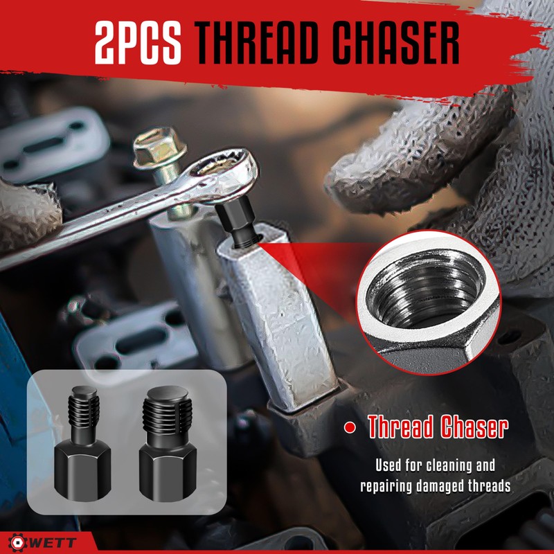 WETT Oxygen Sensor Socket Set, 5-Piece Offset O2 Sensor Wrench