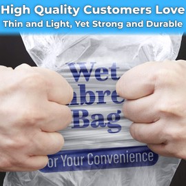 Heavy Duty, Universal Fit Umbrella Rain Bags. 200 Pk Big Covers for Wet Umbrellas. Large Disposable Clear Plastic Sleeves Keep Church or Lobby Floors Dry. Perfect Refill for Any Bag Stand or Holder.