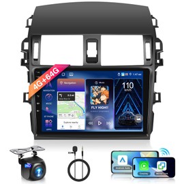 4+64G Android 13 Car Stereo for Toyota Corolla 2009-2013 with Wireless Carplay&Android Auto, 9 Inch IPS Touchscreen Corolla Radio Support Bluetooth/GPS/WiFi/FM Radio/DSP/Mirror Link/SWC/Backup Camera