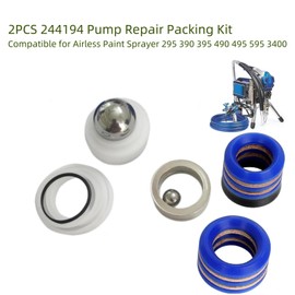 FHUIPENG 2PCS 244194 Pump Repair Packing Kit Compatible for Airless Paint Sprayer 295 390 395 490 495 595 3400