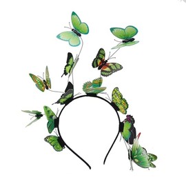 Butterfly Headband Women's Butterfly Headbands Headband Carnival Costume Butterfly Headband Fancy Dress Butterfly Hair Band Headband Carnival Costume for Girls (Green, One Size)