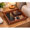Folding PU Leather Valet Tray for Daily Essentials – Collapsible