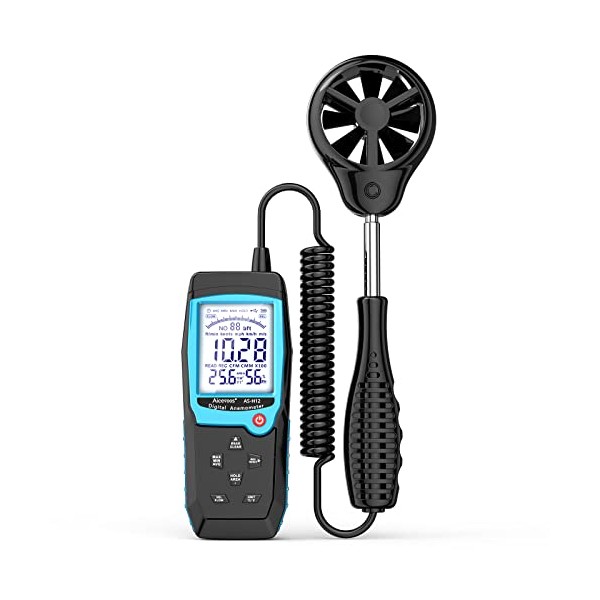 Aicevoos H12 Digital Anemometer Handheld Wind Speed Meter with Extended Wind Sensor, Measures Wind Speed Wind Flow Temperature and Humidity CFM Air Flow Velocity and MAX/MIN/AVG
