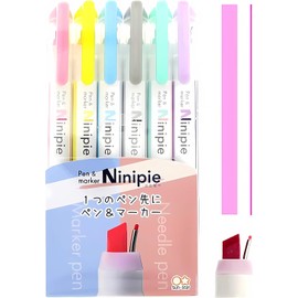 Sun-Star Pen and Marker Ninipie, 6 Colors Set