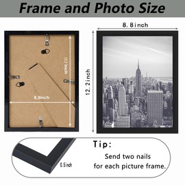 RUN HELIX A4 Picture Frame Black for Wall Hanging or Tabletop- Wall Mounting Horizontally or Vertically, 8.3 x 11.7 Wall Gallery Poster Photo Frame for 11.7 by 8.3 Photos, Black