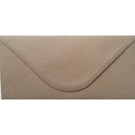 DL Coloured Envelopes for Greeting Cards Wedding Invitations & Crafts (110x220mm) Pack of 100 (Brown Kraft)
