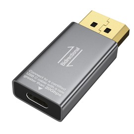 XAOSUN 8K@60Hz USB Type C to Displayport Converter Adapter, Thunderbolt 4/5 Compatible, Bi-Directional Transmission, DisplayPort Standard, HDR, Aluminum, USB C Compatible, USB Type C Male to DP Female Converter, Compatible with MacBook, Galaxy S20, S10 and More