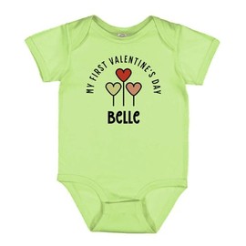 TATY Kids My First Valentine's Day Belle Baby Infant One Piece Bodysuit 18 Months Key Lime Green