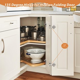 4 Pairs 135 Degree Corner Kitchen Cabinet/Cupboard Folded/Folden Door Hinges for Combination with Screws