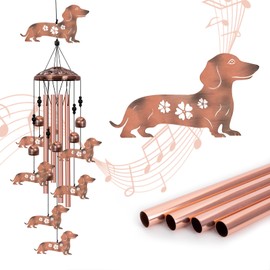 Marwey Dachshund Dog Wind Chimes for Outside, Dachshund Gifts for Women, Memorial Dog Wind Chime, Large Dachshund Decor for Dog Lovers, 40" Outdoor Garden Decor for Lawn, Porch, Patio, Yard