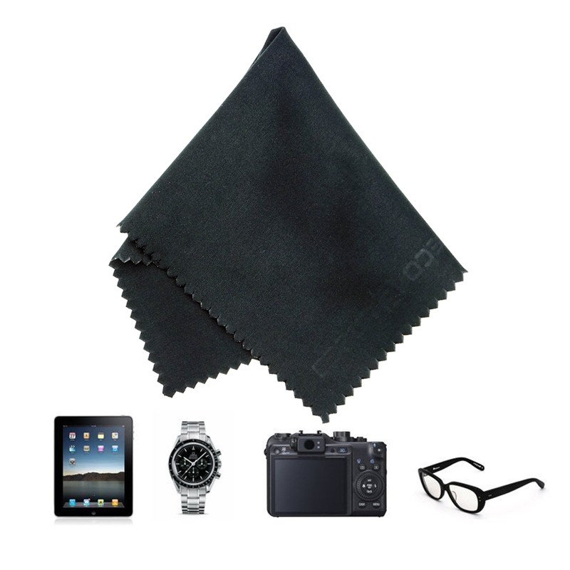 Eco-Fused Blue/Black Microfiber Cloth - 6x7 Inch - 12 Pack