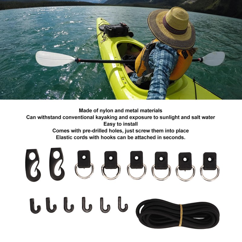 16.4inch Kayak Deck Rigging Kit Stretch String Rope With Hooks