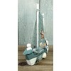 Maritime Decoration Wooden Boat with Seagull 17 cm Starfish Lifebuoy