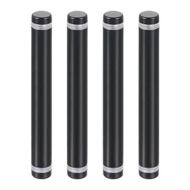 QUARKZMAN Pack of 4 Stainless Steel Wall Spacers, 12 x 100 mm Standoff Bolts, Spacer Screws for Acrylic Glass, Sign Holder, Advertising Boards, Black