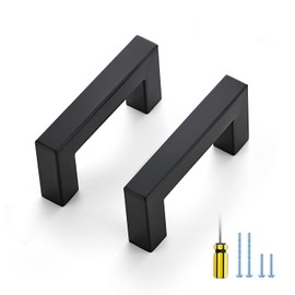 Ravinte 20 Pack Black Cabinet Pulls 2-1/2 Inch Square Kitchen Cabinet Handles Matte Black Kitchen Hardware for Drawer Pulls Drawer Handles Come with Screwdriver