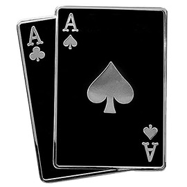 Pinsanity Black Pair of Aces Poker Hand Enamel Lapel Pin