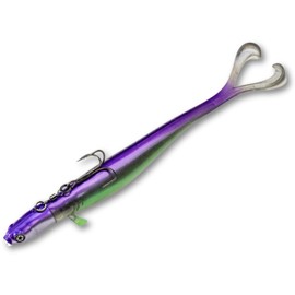 LMAB Drunk Shooter - Vertical Bait - 25 cm, Fishing Lure for Pelagic & Vertical Fishing, Zander Rubber Fish, Zander Bait, Zander Bait for Boat Fishing (Ghosty Gary | 25 cm | 95 g)