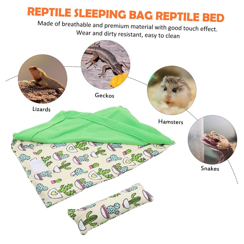 Gatuida Reptile Substrate Bed for Lizards Cozy Sleeping Bag for