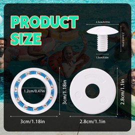 Pool Cleaner Rebuild Kit, Pool Cleaner Replacement Parts Compatible with Polaris 280 & 180 Smooth Rotation 8pcs Bearing C60 4 Wheel Screw C55 and 4 Washer C64 (White)