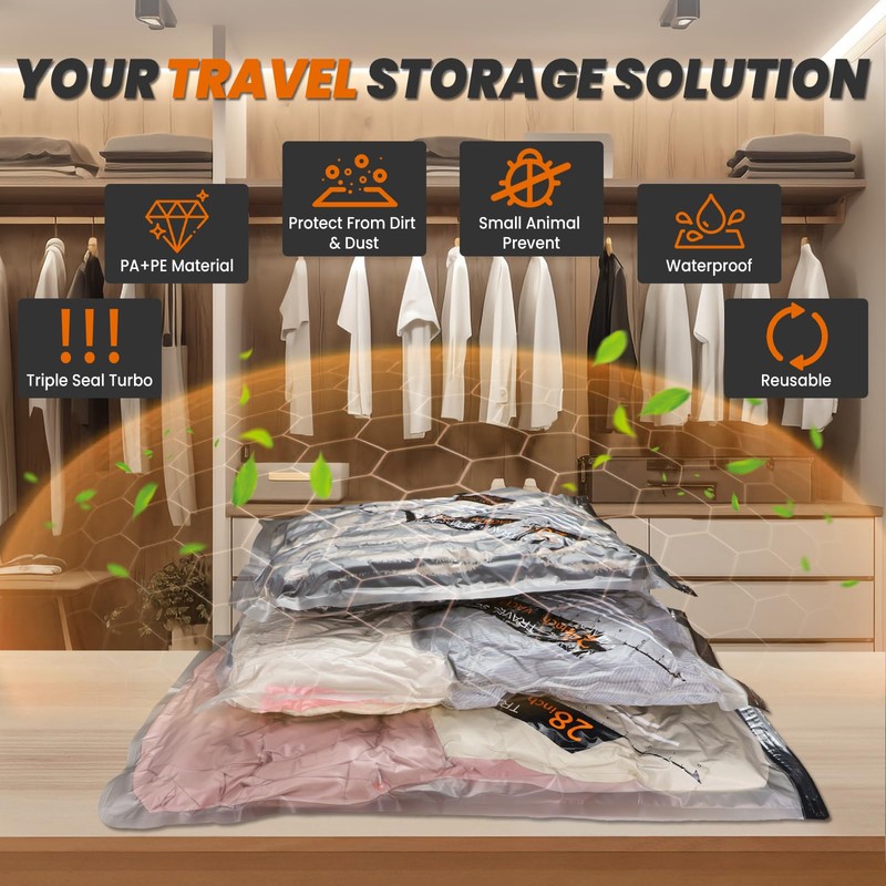 Vacuum Storage Bags with Rechargeable Wireless Air Pump, 20 Pack