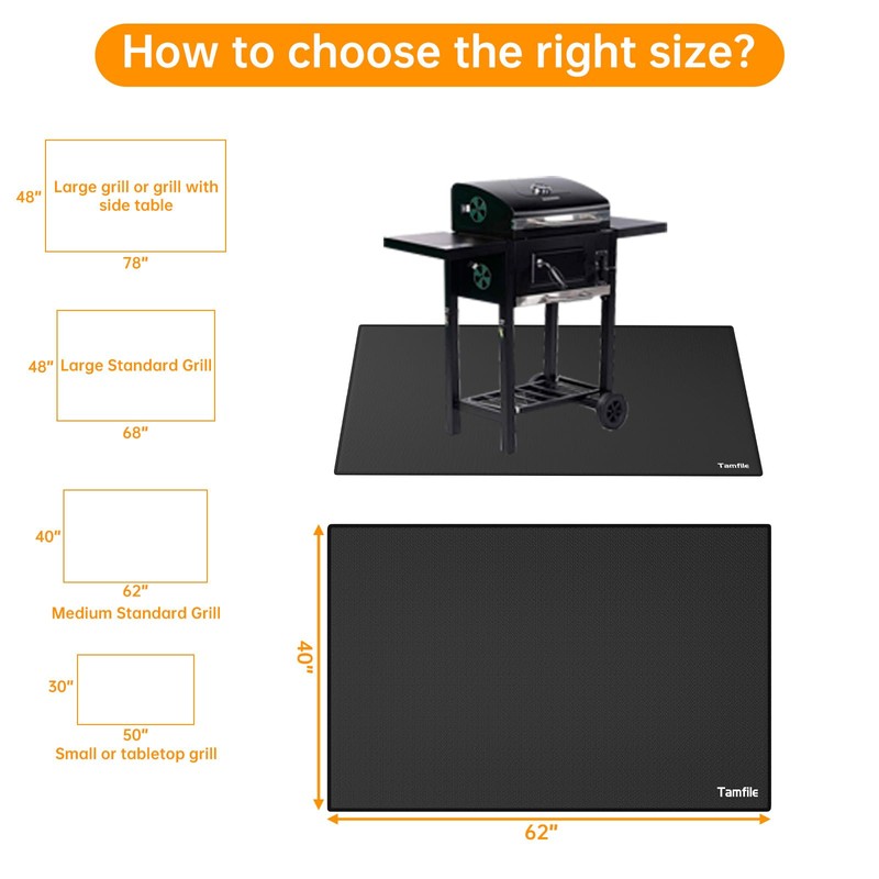 Tamfile Large 62 x 40 Inch Fire Pit Mat for