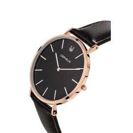 Orphelia Violiso Men's Analogue Quartz Watch, Black/Rose Gold, Strap.