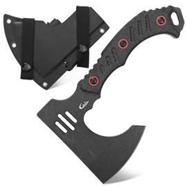 Ccanku C1391 Camping Axe Camping Hatchet,DC53 Steel Blade with Micarta Handle Survival Hatchets Bushcraft Axe with Kydex Sheaths for Camping Hiking and Chopping Wood(Black)