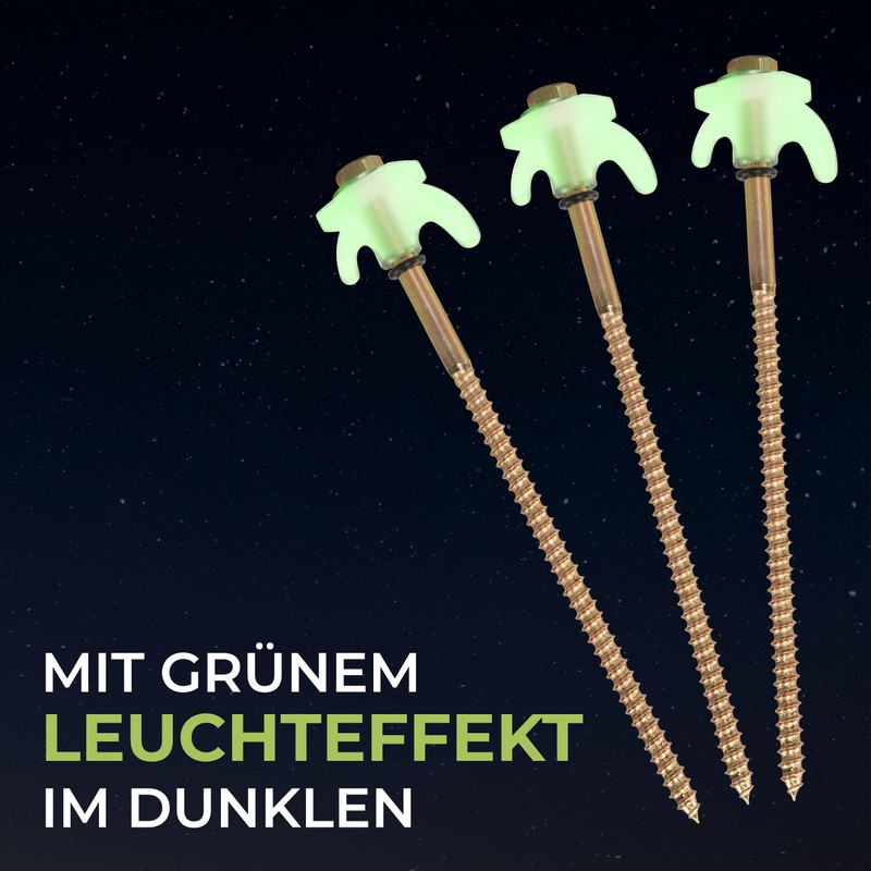 ABCamping [10x] Screw Pegs 80 x 200 mm with Hooks