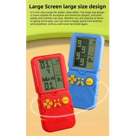 LZYCH 4.5-inch Block Retro Game Console Suitable for European/American Players Built-in 23 Games Racing/Tank war Adjustable Difficulty/Speed Gifts for Husbands/Boyfriends/Children Puzzle Toy (Blue)