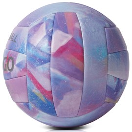 PECOGO Volleyball Size 5 PU Leather Soft Indoor Outdoor Purple Volleyballs Sports Training Game Ball for Beginners, Teenagers, Adults, 8.2