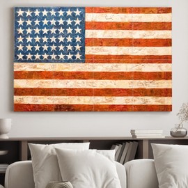 JBER Art Acoustic Panels, 48×32 Inches Acoustical Wall Panels, Sound Absorbing Wall Art, Decorative Acoustic Panels, Soundproof Wall Panels for Recording Studio, Home & Living Room(Flag)